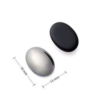 Czech glass cabochon 18x13mm hematite