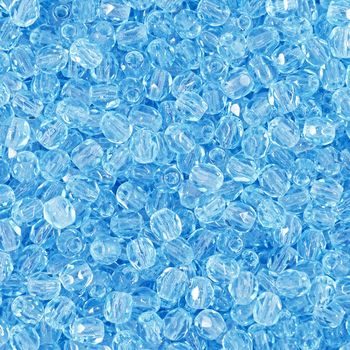 Glass fire polished beads 3mm Aquamarine
