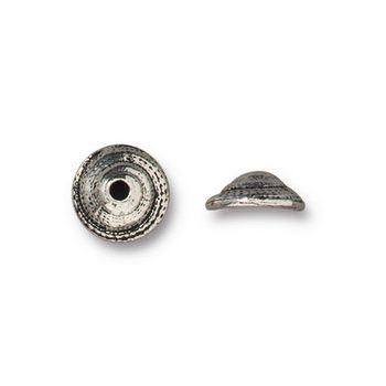 TierraCast 7mm bead cap Shell antique silver