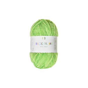 Chenille yarn Ricorumi Nilli Nilli colour shade 030 neon green