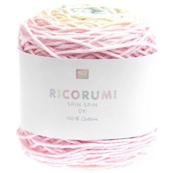 Háčkovací příze Ricorumi Spin Spin odstín 017 pastelová duha