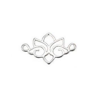 Amoracast connector Tibetan lotus 14x9mm silver