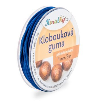 Klobouková guma 1mm/3m modrá č.7