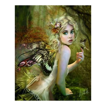 Painting by numbers fairy with butterfly wings