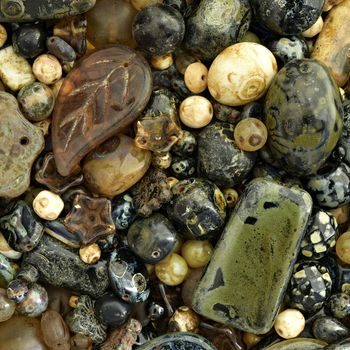 Czech glass beads mix brown