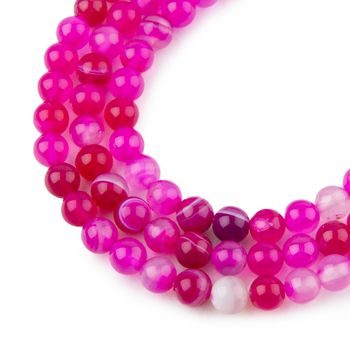 Pink Banded Agate beads 6mm