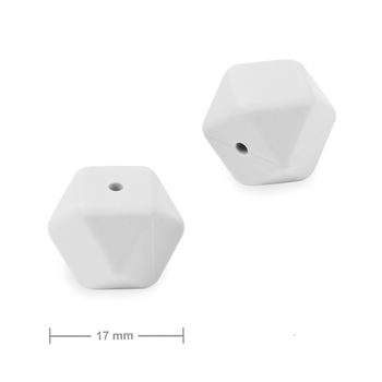 Silicone beads hexagon 17mm Cloud Grey