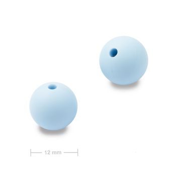 Silicone round beads 12mm Pastel Blue