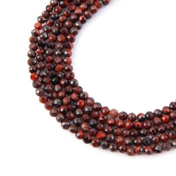 Red Tiger Eye faceted beads 3mm
