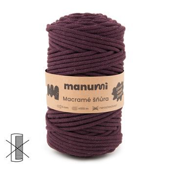 Manumi Macramé šnúra 5mm burgundy