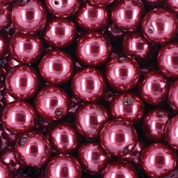 Glass pearls 12mm bordo