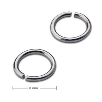 Jump ring 8mm in the colour of platinum