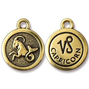 TierraCast pendant Capricorn antique gold