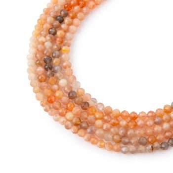 Sunstone gradient faceted beads 3mm