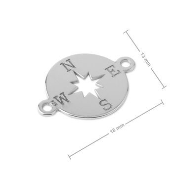 Strieborný spájací diel kompas 18x13mm č.963