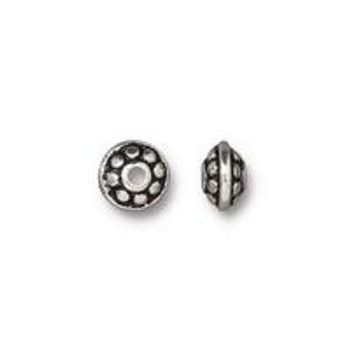 TierraCast decorative spacer 7mm Dotted antique silver