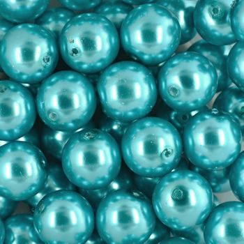 Glass pearls 14mm turquiose