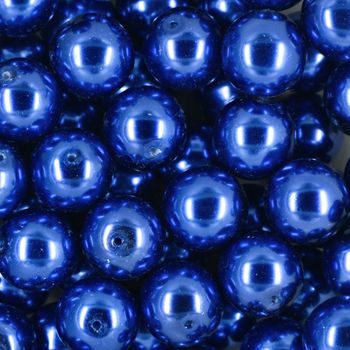 Glass pearls 14mm blue