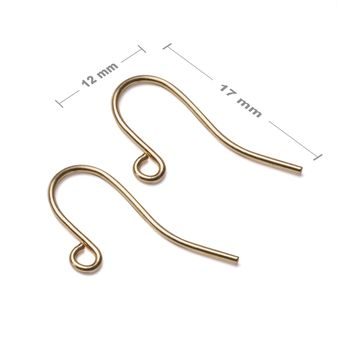 Earring fishooks plain 17x12mm gold