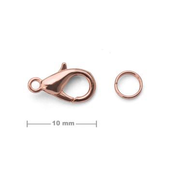 Bižutérna karabínka 10mm vo farbe rose gold