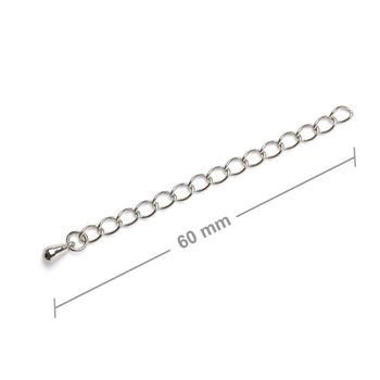 Extension chain 6cm in the colour of silver