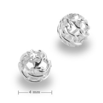 Sterling silver 925 filigree bead 4mm No.391