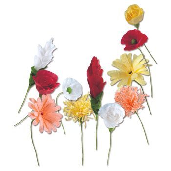 Sada na výrobu kvetín z hodvábneho papiera – čerešňové kvety priemer 11 cm