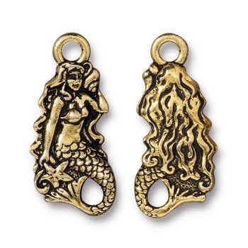 TierraCast pendant Mermaid antique gold