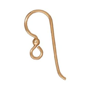 TierraCast fish hook earwires s 2mm kuličkou gold-filled