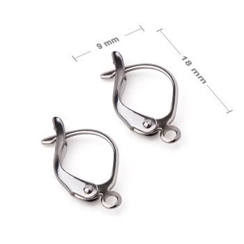 Stainless steel 316L leverback earring hooks 18x9mm