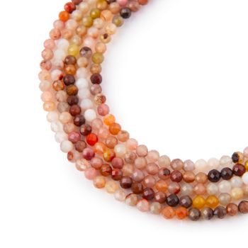 Rainbow Agate gradient faceted beads 3mm