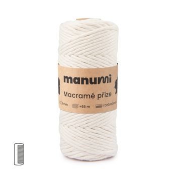 Manumi Macramé příze stáčená 3mm natural