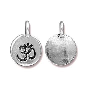 TierraCast pendant Om antique silver