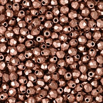 Manumi české broušené korálky 3mm Matte Metallic Copper