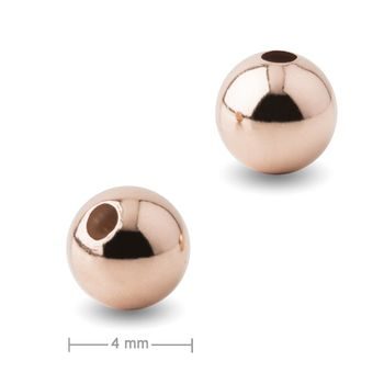 Silver bead rose gold-plated 4mm No.690