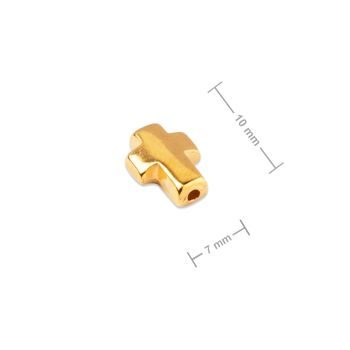 Manumi bead cross 10x7mm gold-plated