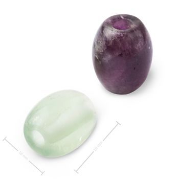 Mineral Fluorite barrel bead with large hole for Macramé 18x16mm