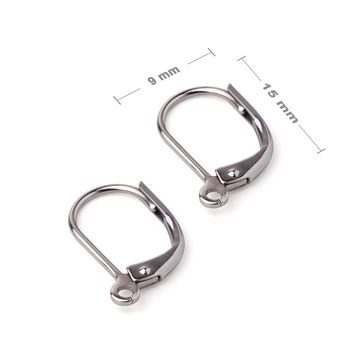 Stainless steel 316L leverback earring hooks 15x9mm