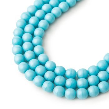 Sklenené stláčané guľôčky Turquoise Opaque 6mm č.27