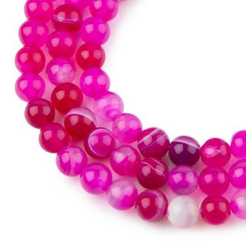 Pink Banded Agate beads 8mm