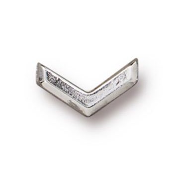 TierraCast bead Faceted Chevron rhodium-plated