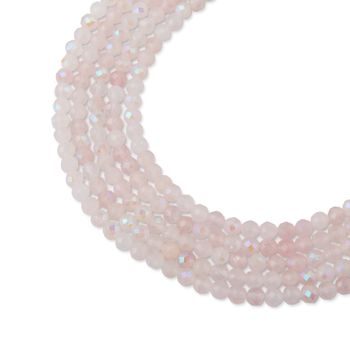 Plated Rose Quartz faceted beads 3mm