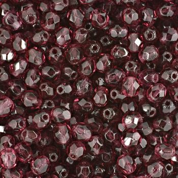 Glass fire polished beads 4mm Fuchsia