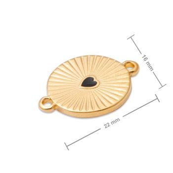 Manumi connector heart with rays 22x16mm gold-plated