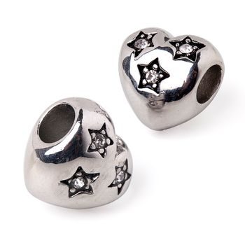Stainless steel bead with large center hole No.55