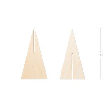 Wooden cutout 3D straight tree 15cm