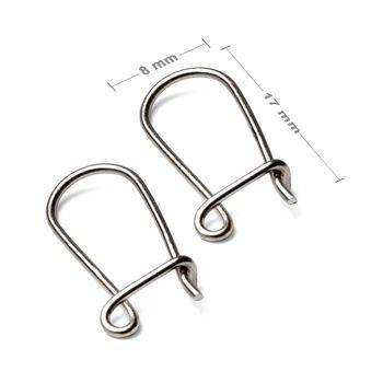 Kidney earring hooks 17x8mm in the colour of platinum