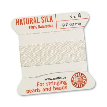 Silk thread with needle 0.6mm/2m white