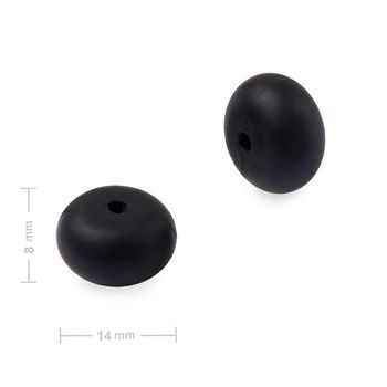 Silicone beads rondelles 14x8mm Black