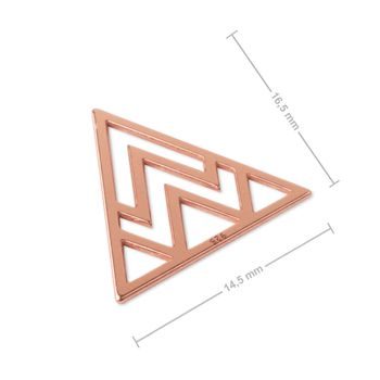 Silver pendant triangle rose gold plated No.932